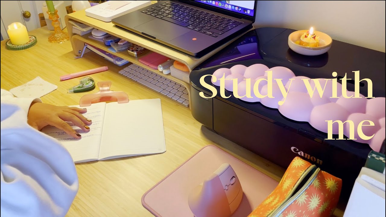 1.5 HOUR STUDY WITH ME (no talking, typing, rain sounds, pomodoro timer, 40/10 min sessions) | asmr