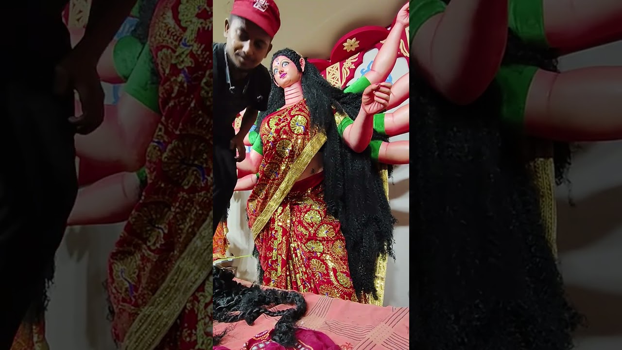 #मूर्ति #durgaji दुर्गा जी का बाल कैसे लगाया जाता है // दुर्गाजी का सजावट कैसे होता है? #दुर्गापूजा