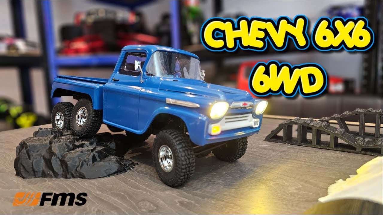 NEVER FAIL TO SURPRISE US ! CHEVROLET APACHE 6X6 6WD RTR RC BEST 18TH SCALE TRAIL CRAWLER BY FMS