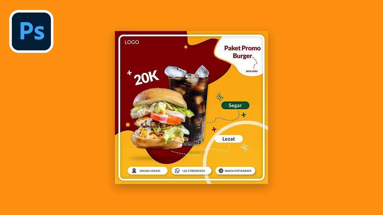 Desain Poster Makanan untuk Promosi | Tutorial Photoshop