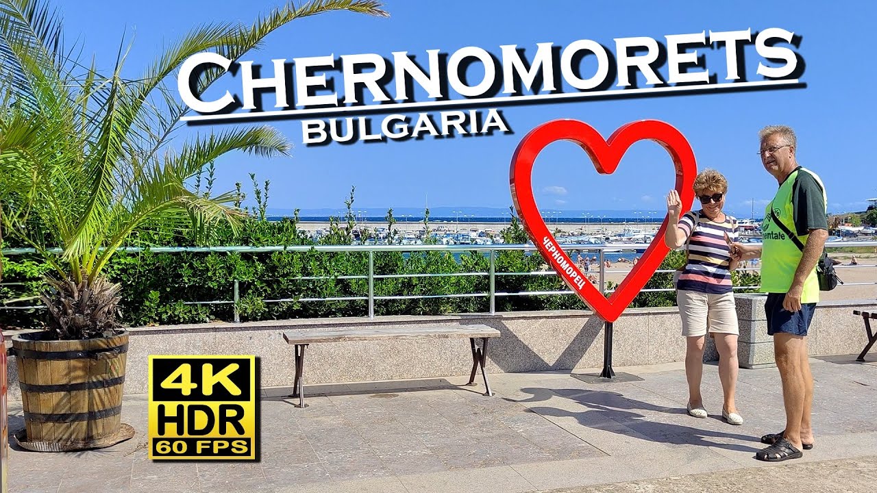 Chernomorets Bulgaria | City center | 4K 60fps HDR |  UHD | Dolby Atmos 💖 Best places 👀 Walking Tour