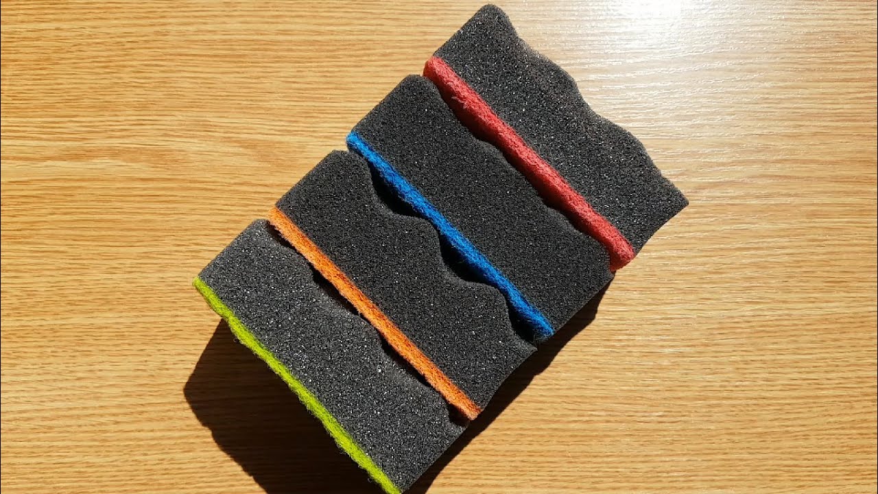 Ripping sponges in 4 ways - dry, soapy, shaving foam, jelly + dry scratching ASMR #sponge