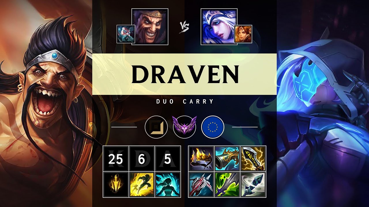 Draven ADC vs Ashe: Quadra Kill, Godlike - EUW Master Patch 14.20