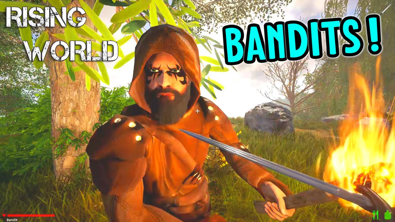 NPC Bandits and Monsters! - Rising World Gameplay - Ep 2