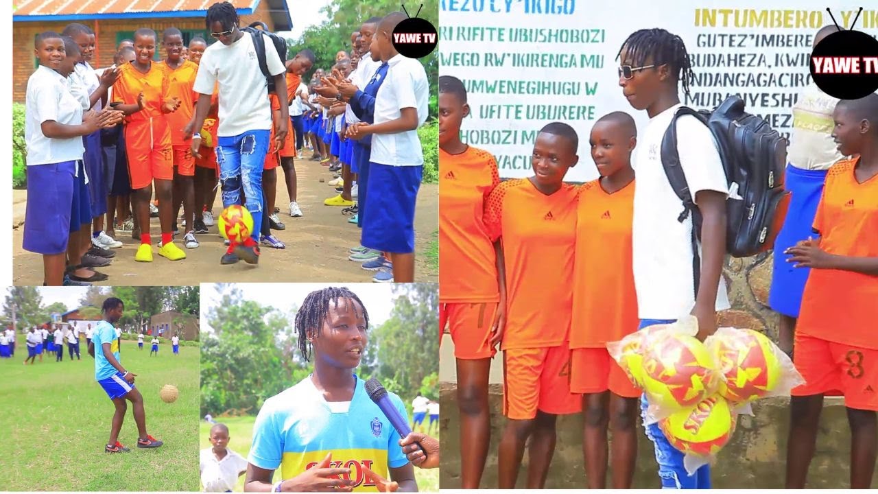 Mukandayisenga (KABOYI) wa Rayon Sports WFC atunguye ishuri yizeho  abaha impano y'imipira yo gukina