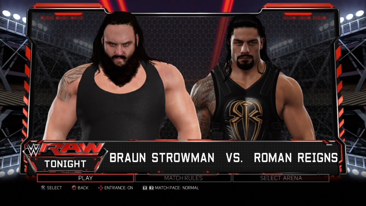 WWE 2K17 PS3 - Braun Strowman VS Roman Reigns #1