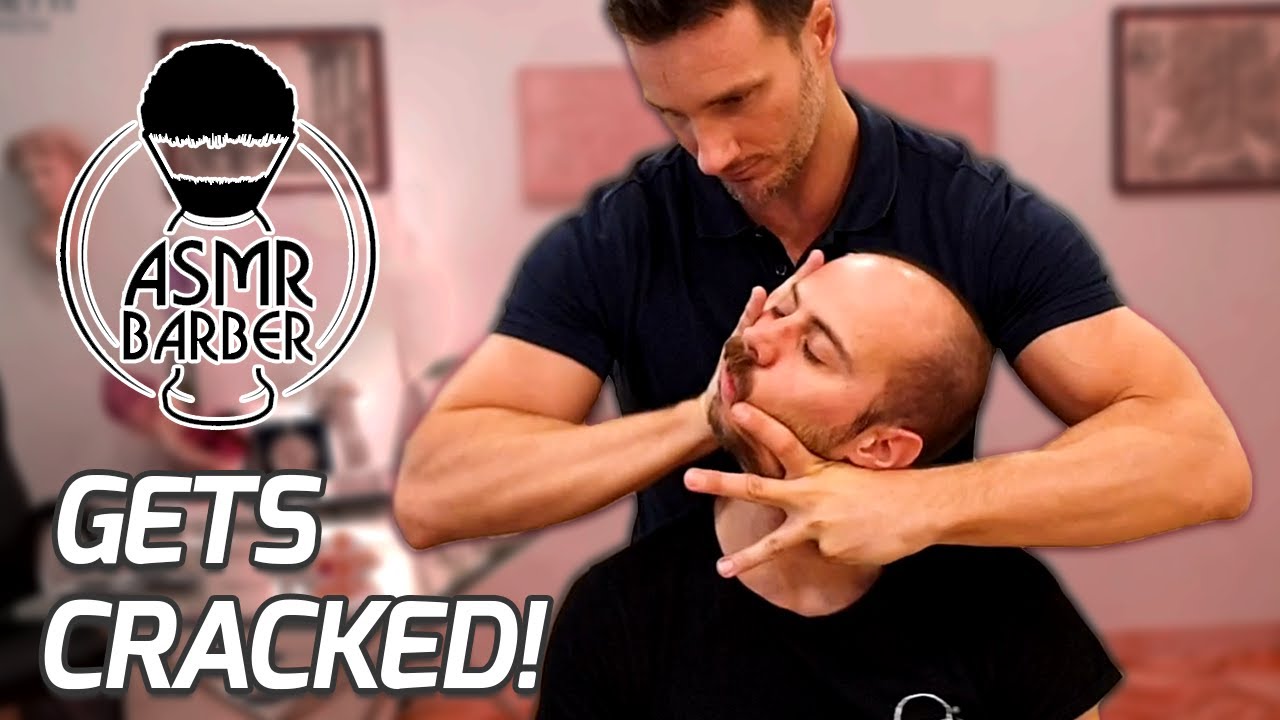 ASMR BARBER gets ASMR CRACKED! | FULL BODY Osteopath / Chiropractic Adjustment Session