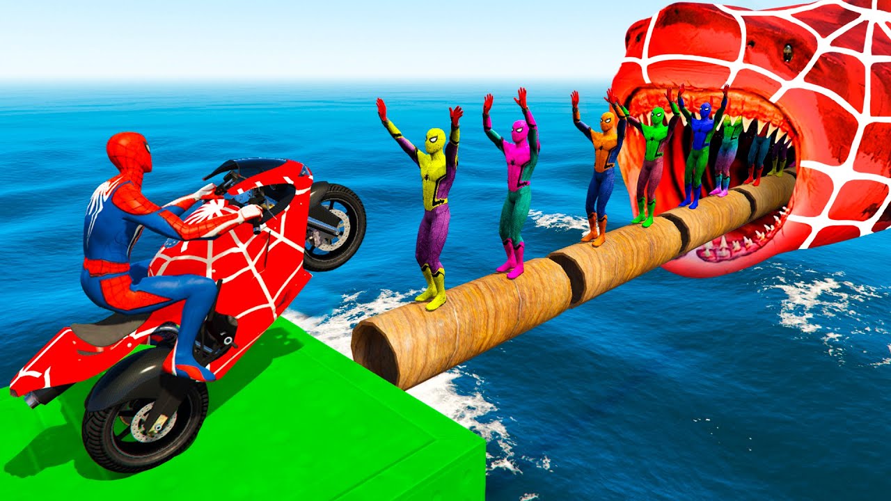Motorcycle Heroes vs Iron Pipe Bridge! 😱 GTA 5 Superhero Balance Test