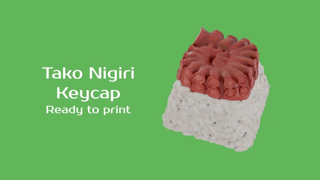 3D Tako Nigiri Keycap | #3danimation