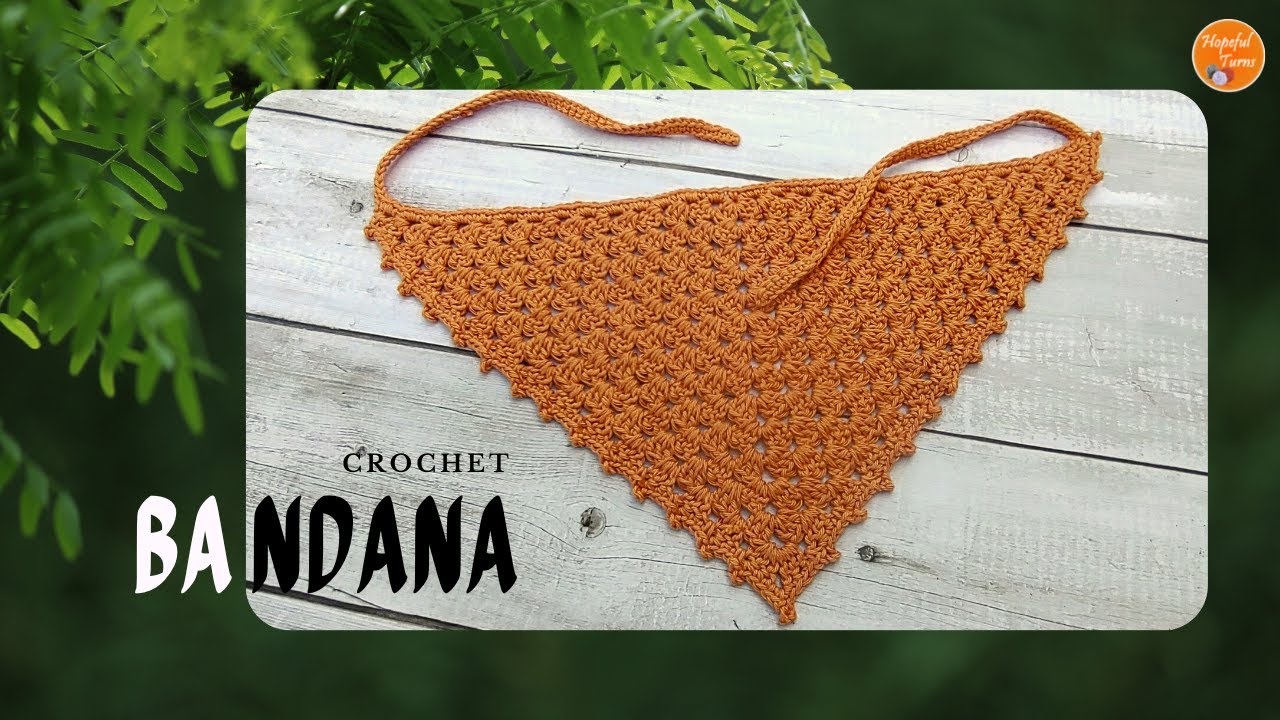 Crochet Bandana tutorial | Easy Crochet Granny triangle bandana head scarf/ kerchief for Beginners