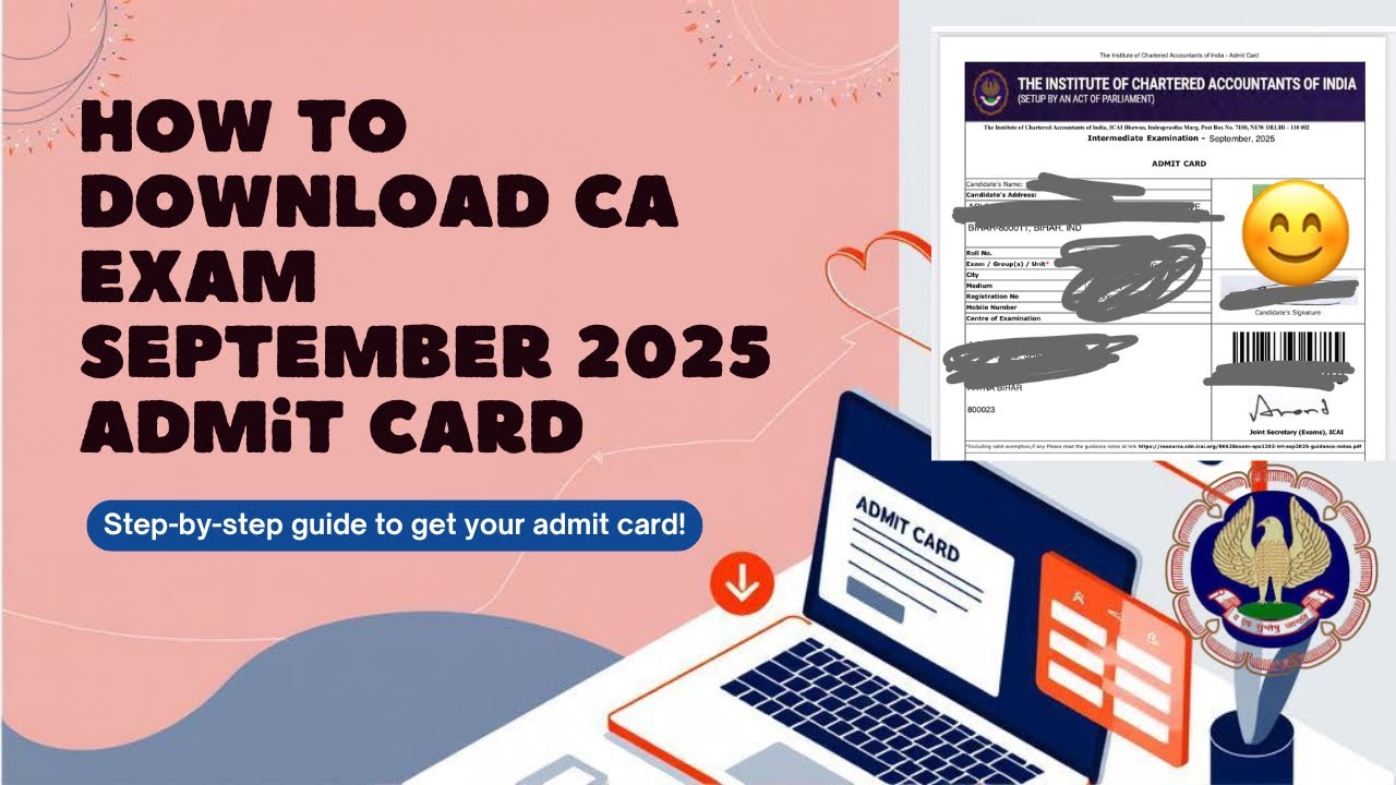 live Demo :- How To download CA Exam September 2025 Admit card |CA EXAM September 2025 Admit card 