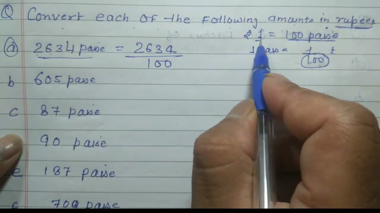 Convert each of the following amount in rupees