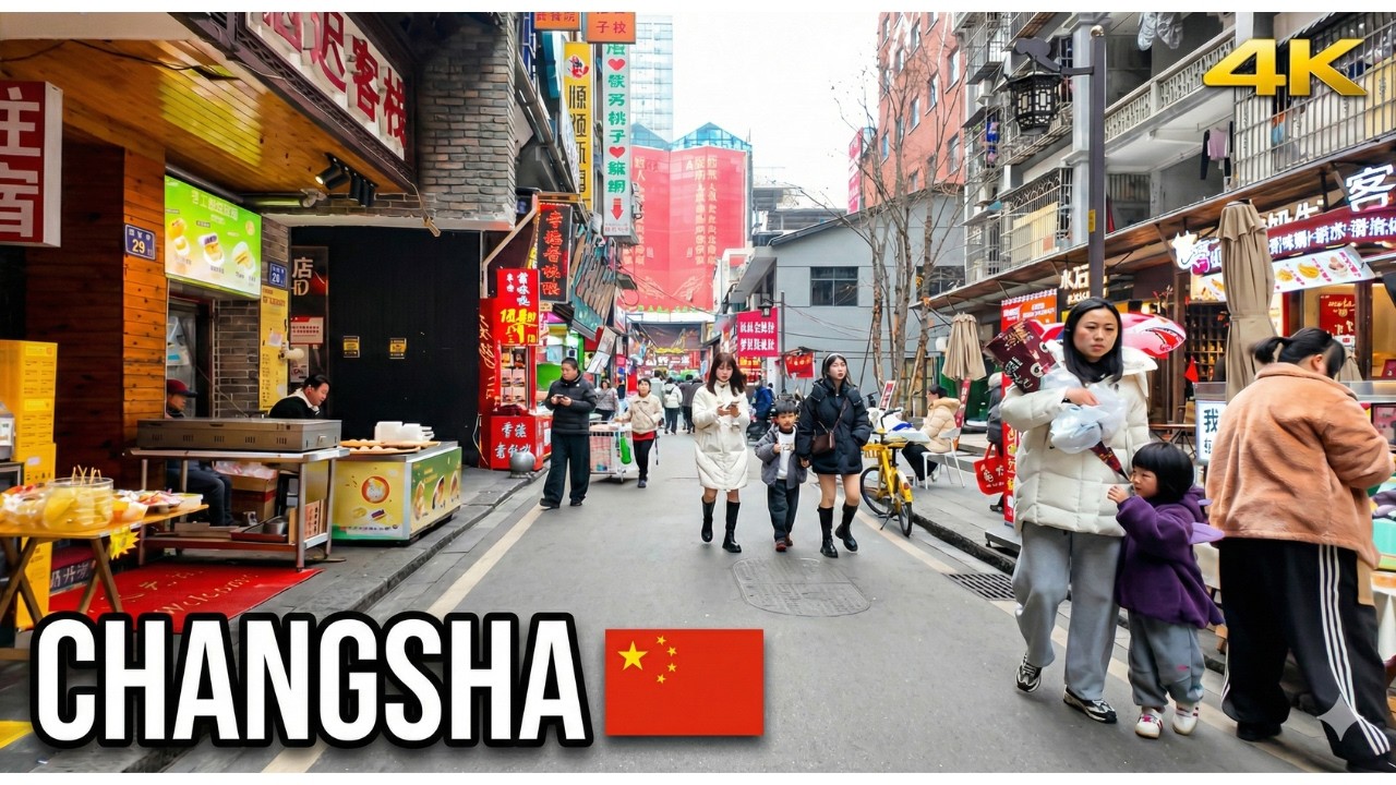 Changsha City Walk 🇨🇳 | Downtown Street Tour 4K