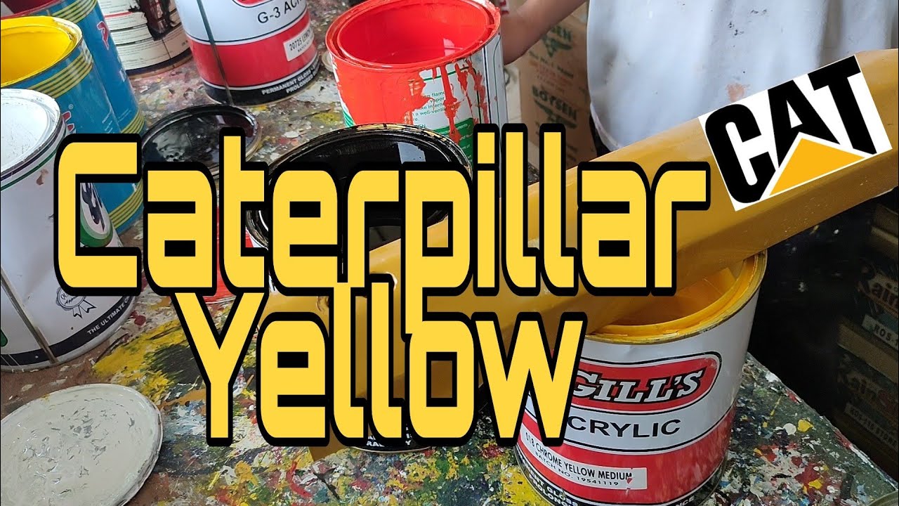 Paano magtimpla ng Caterpillar yellow / how to mix caterpillar yellow color paint