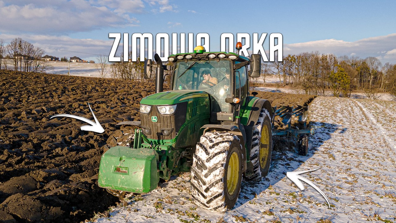 Zimowa Ciężka Orka 2026!✔ Jelonek W Akcji ☆ John Deere 6215R  ☆  Orka na ostrą skibe ☆ GR Biesok ☆