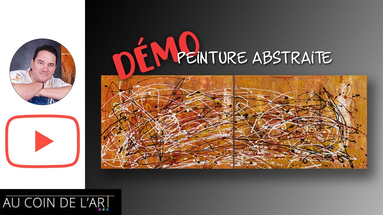 Démonstration peinture abstraite acrylique : GALLUS (140x50cm)