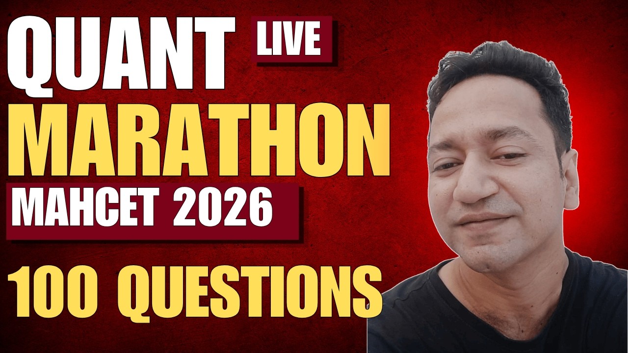 Quant Marathon MAHCET 2026 | 100+ Must Do Questions | Complete Quant Revision