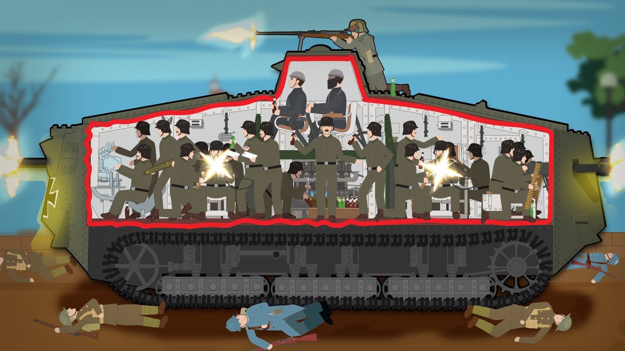 Life Inside a WWI A7V Tank (Cross Section)