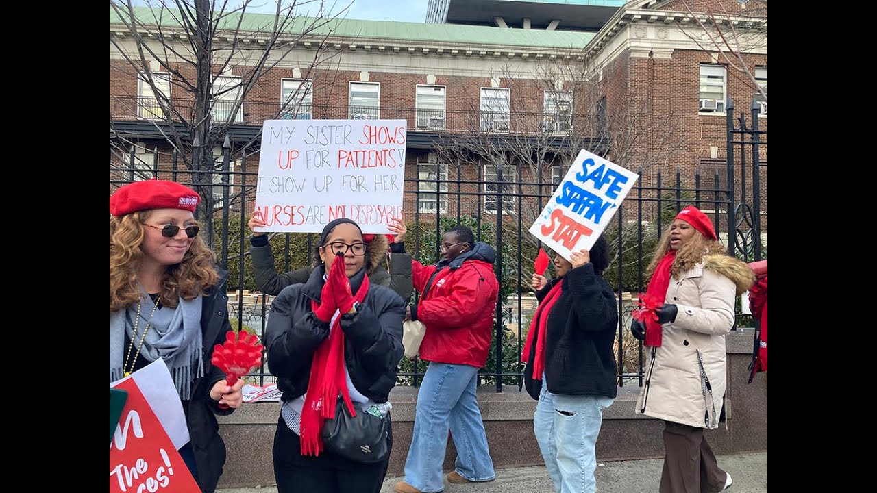 Day 2 nurses strike Montefiore, Mt. Sinai, and New York Presbyterian nurses Jan. 13, 2026. Video 1