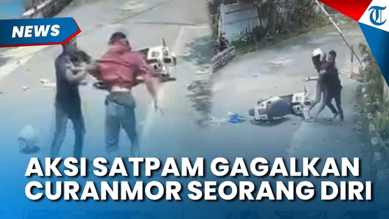 PAKAI TANGAN KOSONG Viral Aksi Heroik Satpam Gagalkan Pencurian Motor di Sukabumi