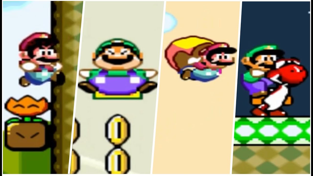 Super Mario World SNES - All Power Ups and Yoshi`s