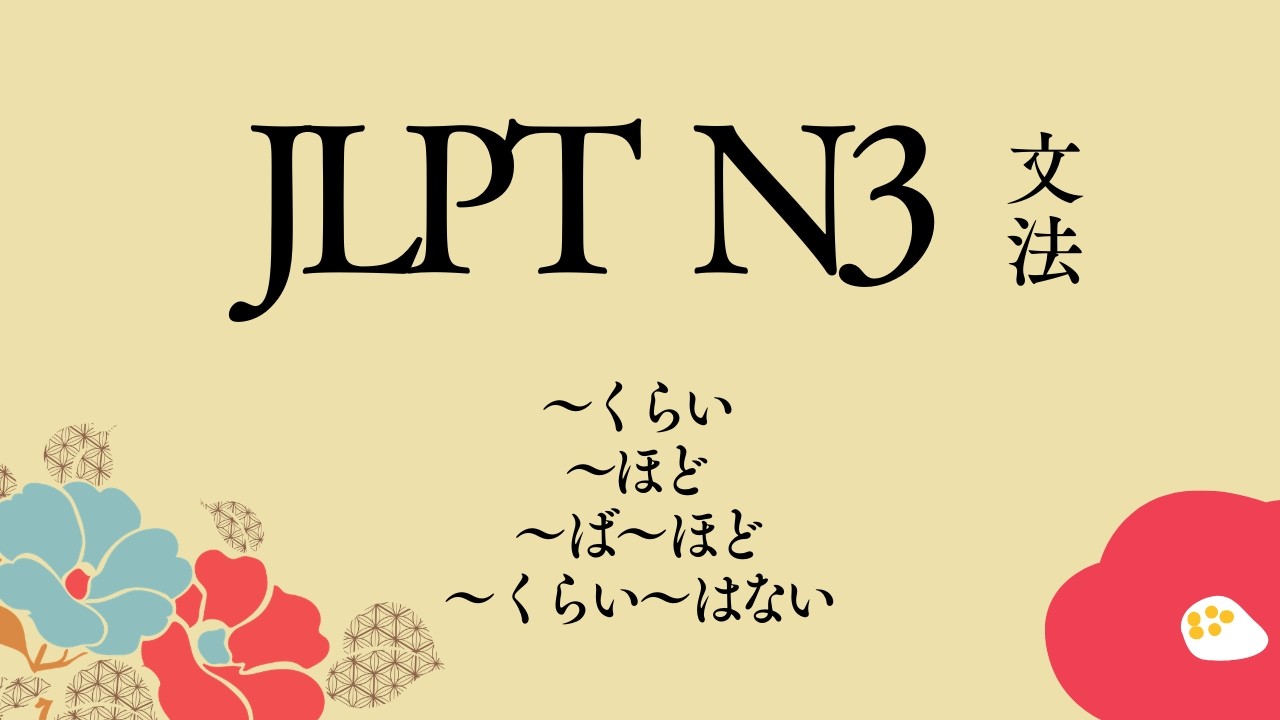 JLPT N3 Bunpou / Tata Bahasa Bab 4 Bagian 3