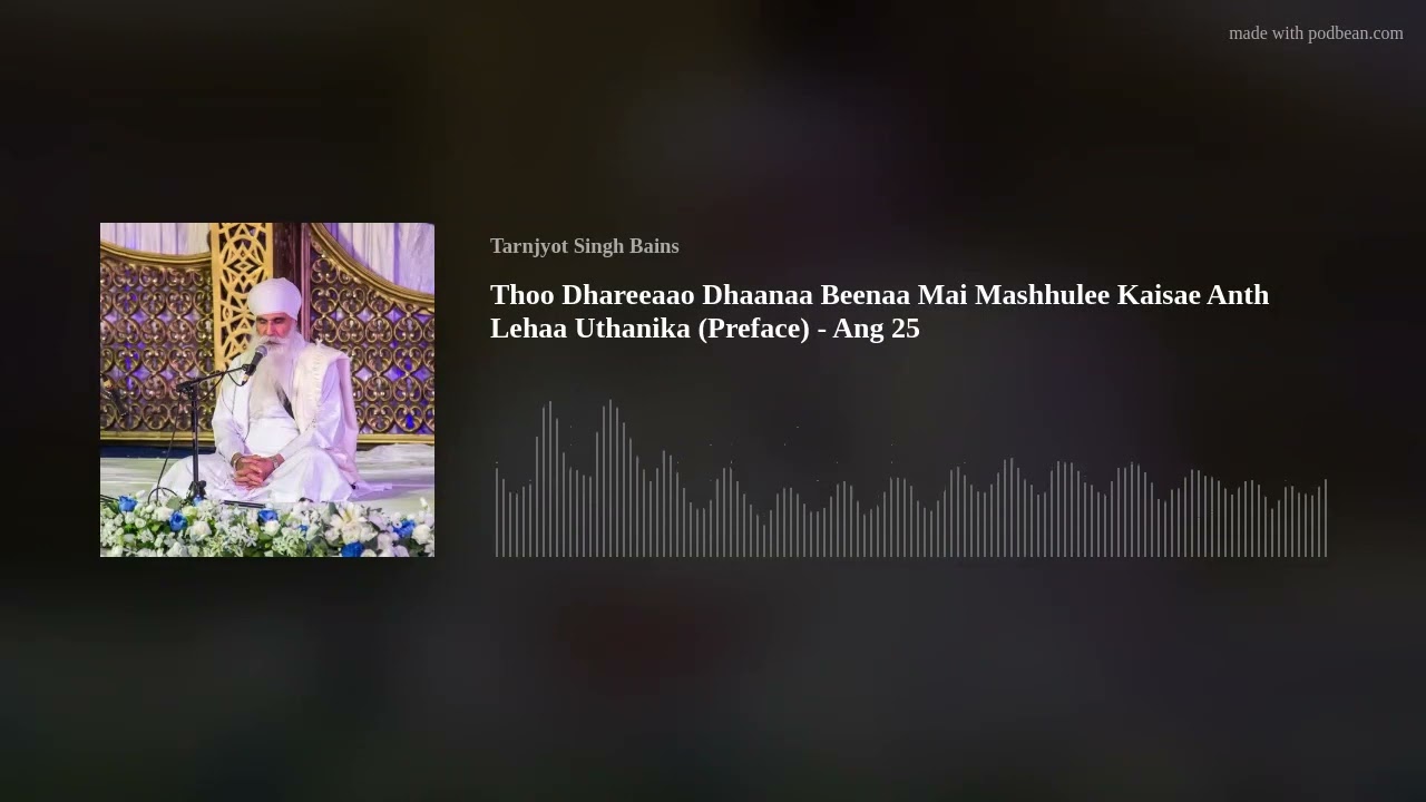 Thoo Dhareeaao Dhaanaa Beenaa Mai Mashhulee Kaisae Anth Lehaa Uthanika (Preface) - Ang 25