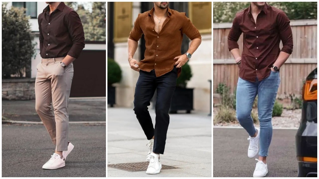 7 Sexiest Brown Shirt Matching Pant Combination For Men 2025/Brown Shirt Outfits Men/Mens Fashion!