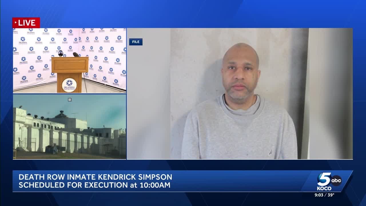Oklahoma death row inmate Kendrick Simpson scheduled to be executed Thursday