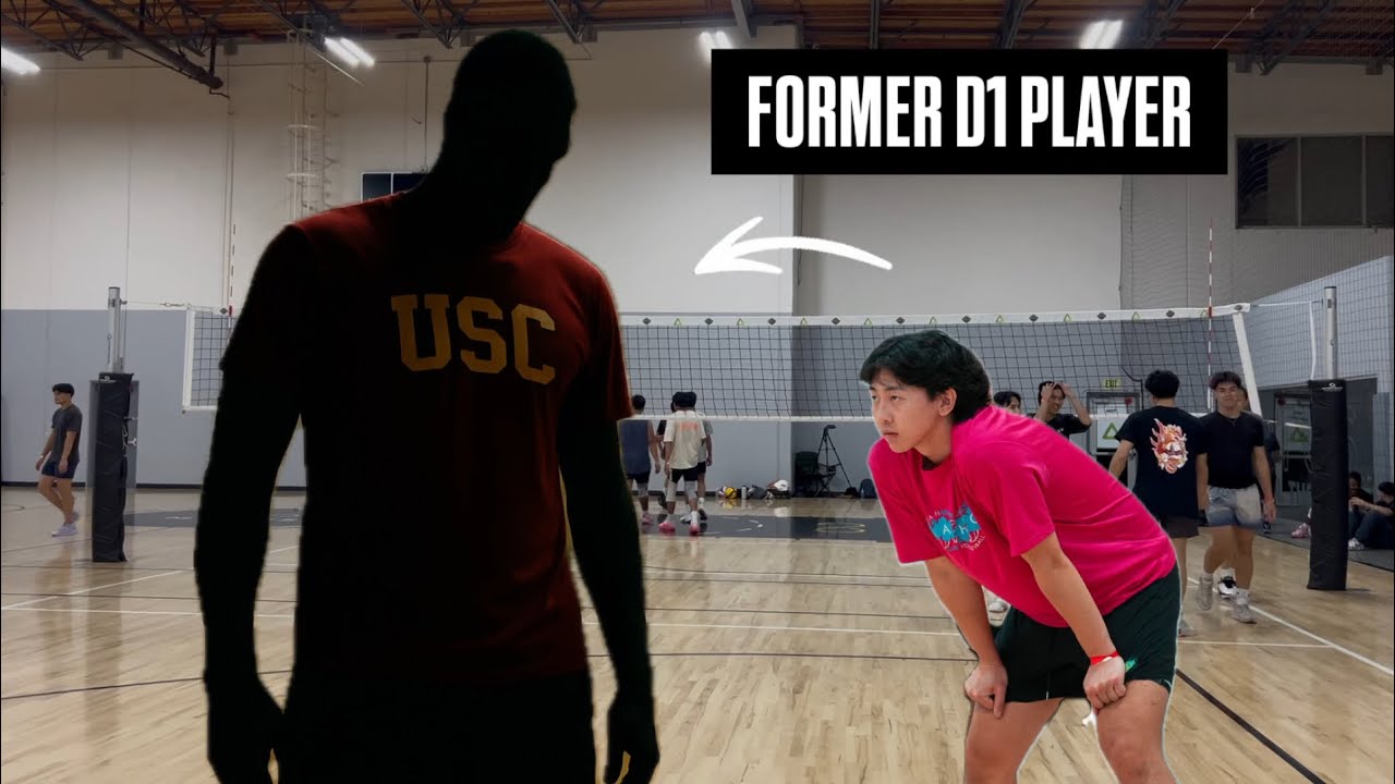 OPEN GYM VOLLEYBALL AGAINST FORMER D1 PLAYER!!! (WHOLE GYM WAS WATCHING!)