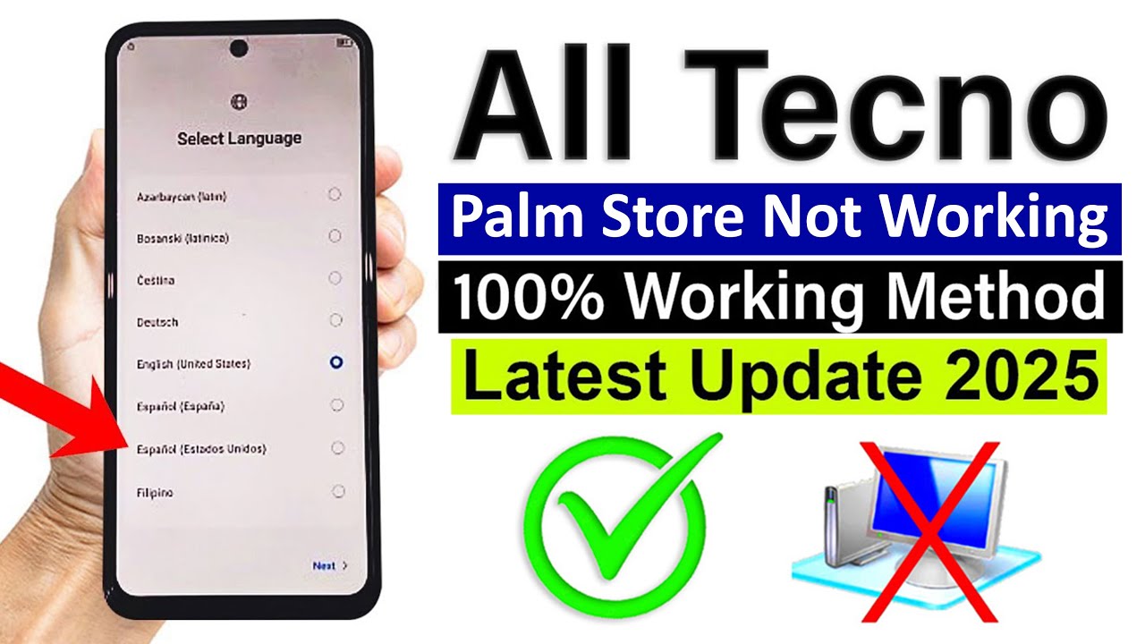 All Tecno : (Palm Store Not Working) | Google/ FRP Bypass - Android 12/13/14 (Without PC)