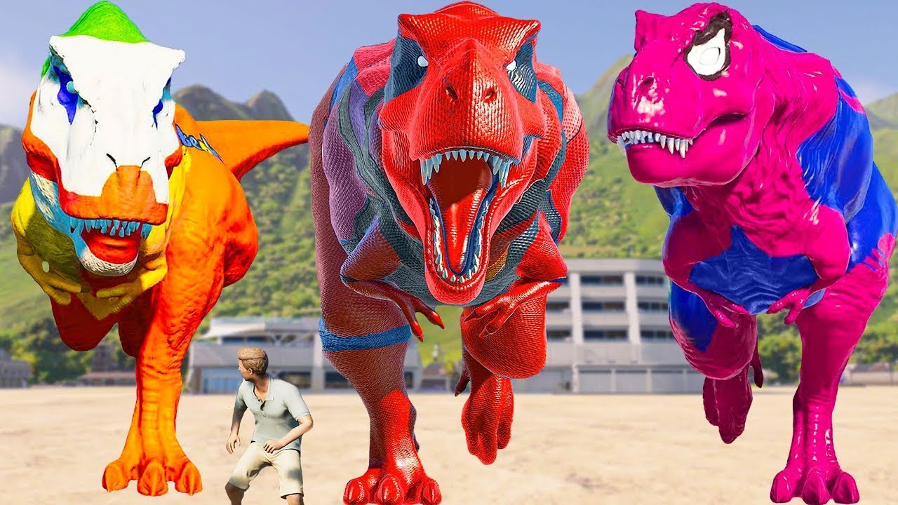 All Dinosaurs Fighting Spiderman T-Rex vs Tyrannosaurus Rex Pro 8 Superhero - Jurassic World Rebirth