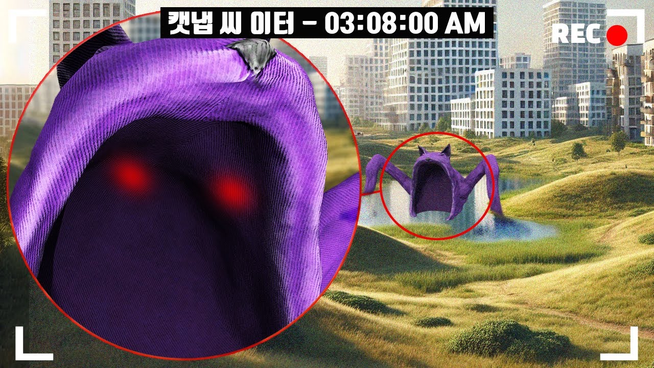 거대 괴수 씨 이터와 캣냅이 합쳐진 돌연변이 괴물을 포착했습니다..