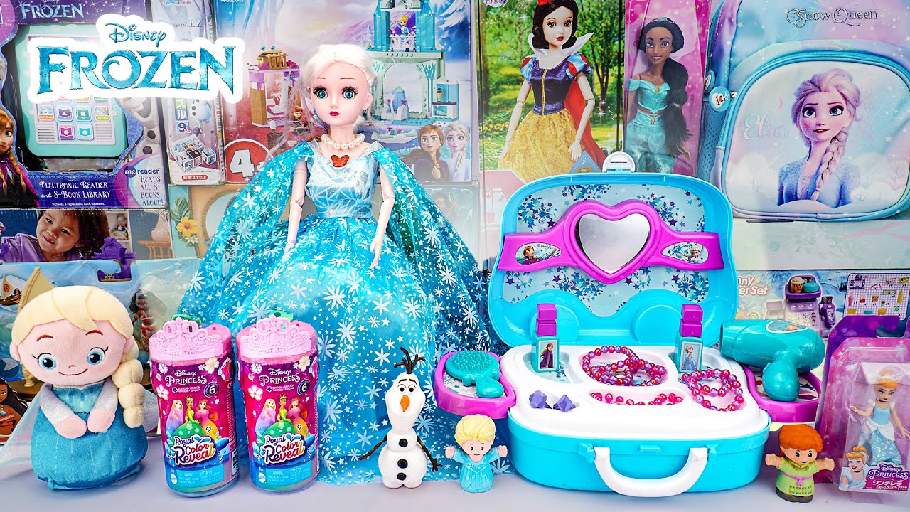 Unboxing Disney Frozen Toys Collection ASMR | Princess Elsa's Blue Beauty Makeup Toy | Review Toys