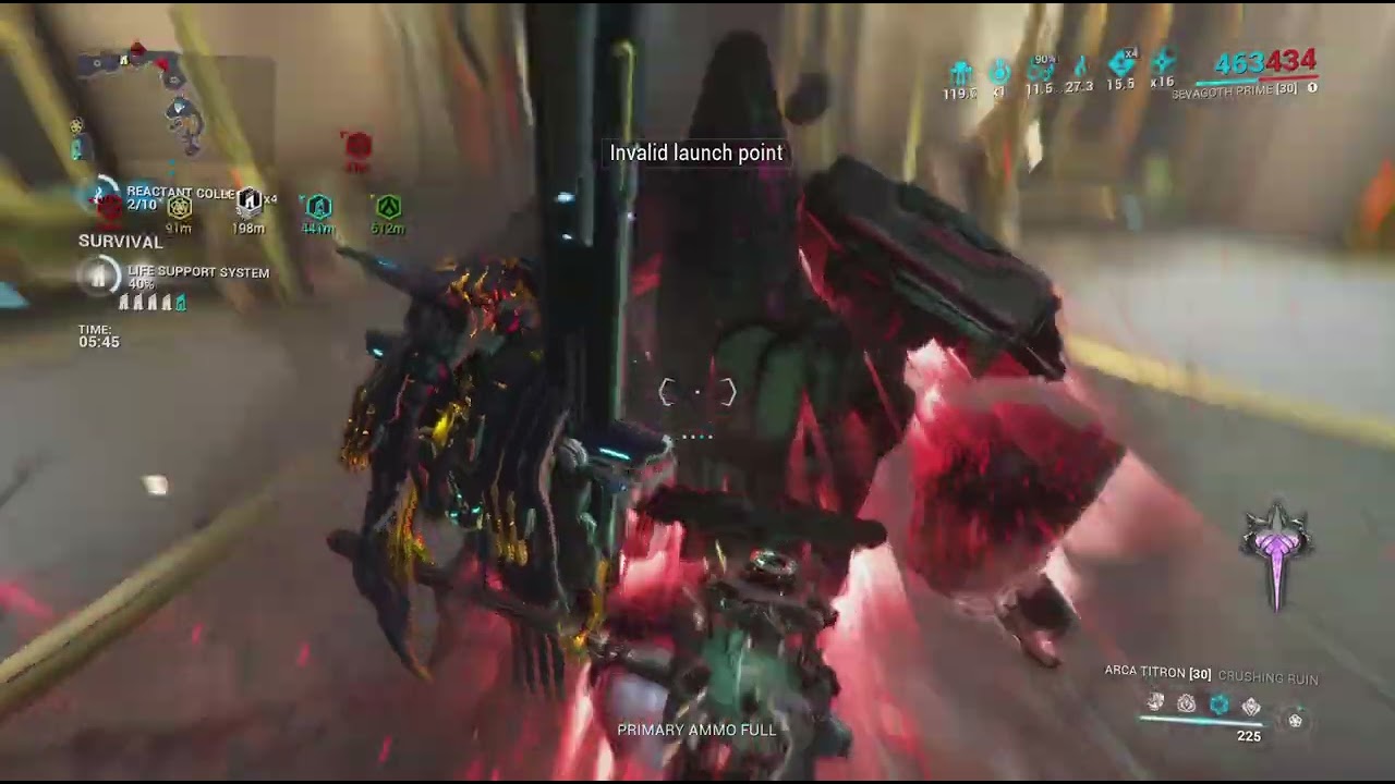 Warframe Solo conjunction survival Lv 103-105