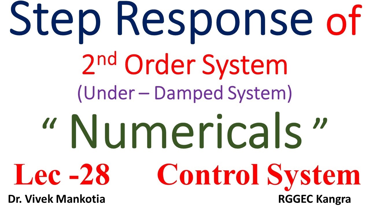 Numericals based on Step Response of 2nd Order System (Underdamped System) Lec-28
