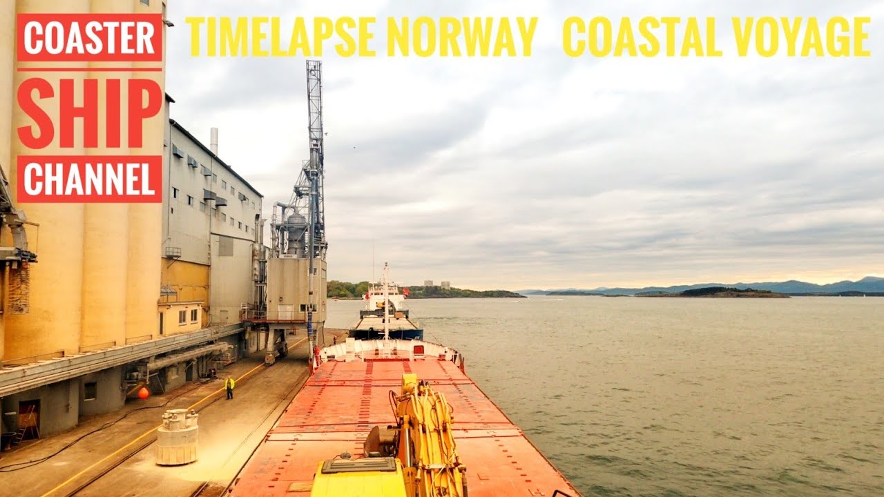 4k Timelapse | Coaster cargo ship departure and arrival ports in Norway.