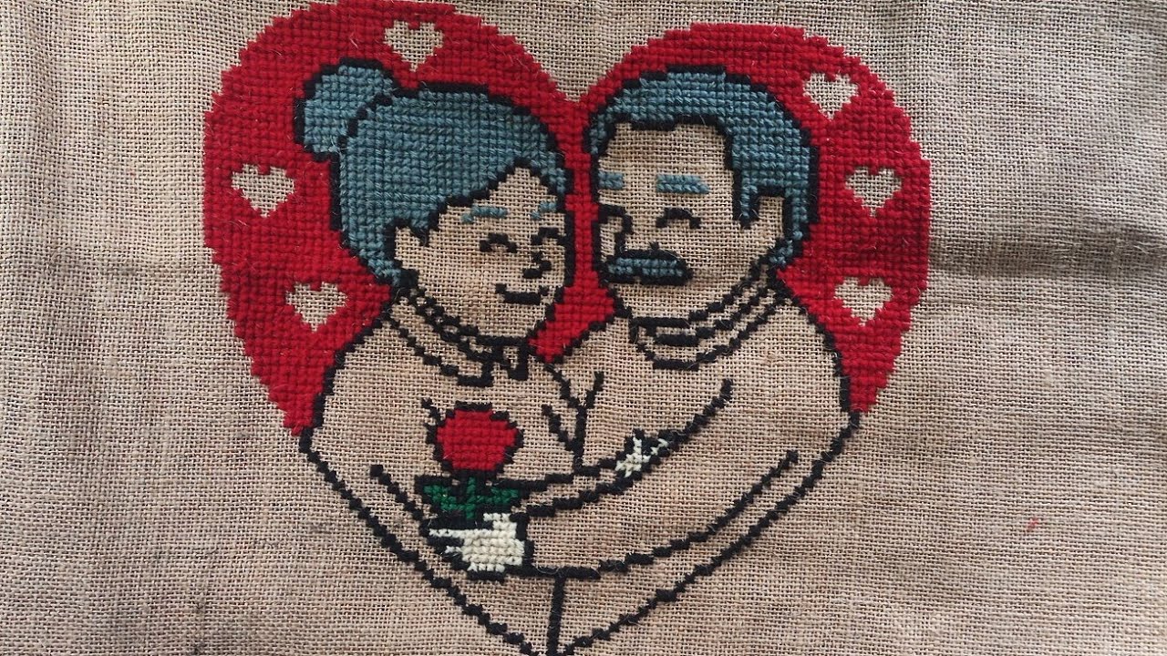 Couple Cross stitch design part -3 (i want to grow old with you) #asondesign#handmadedesign#couple 