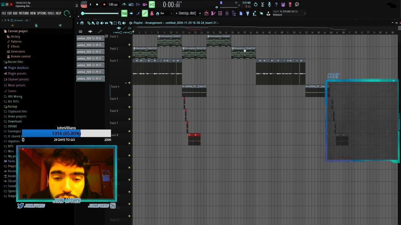 John Luther Cooking Up Crazy Samples and Plays Beats 🛸  Nov/30/20 - Twitch