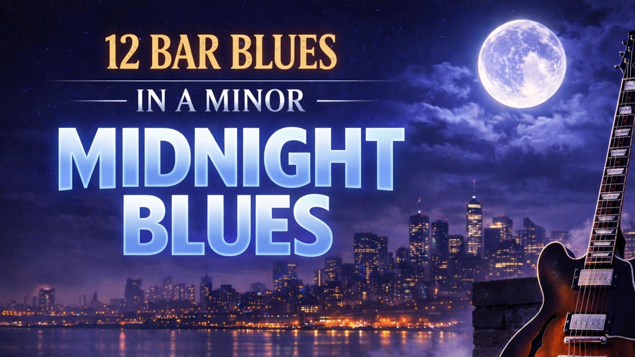 12 Bar Blues in A Minor | Midnight Blues | Backing Track For Guitar