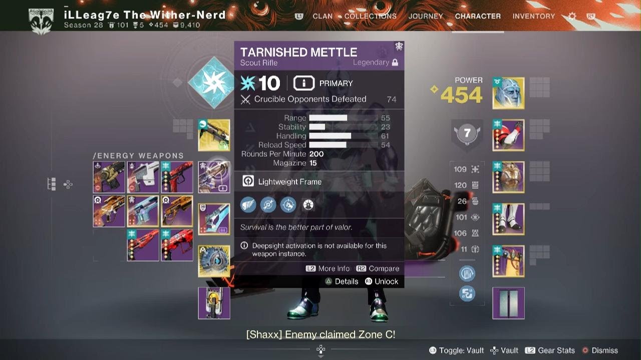 Tarnished Mettle scout rifle is too good this season on Destiny 2