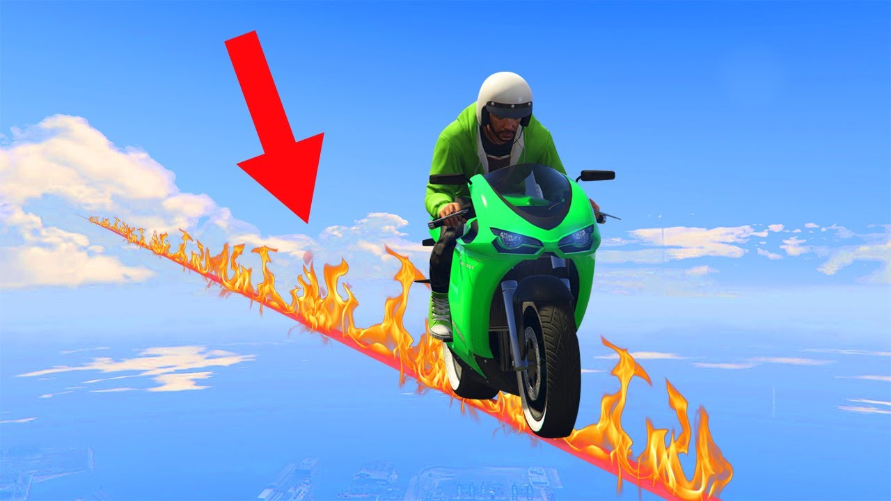 GTA 5 FIRE TIGHTROPE RACE!