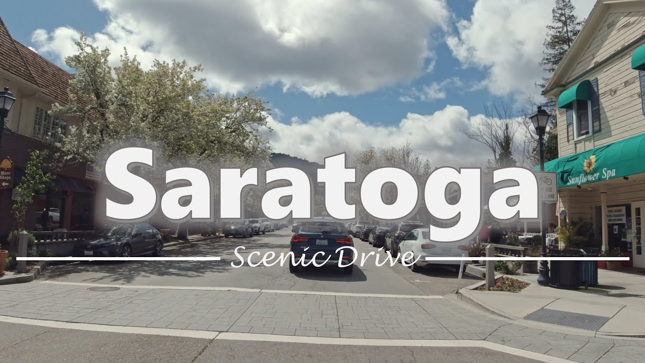 Driving in Downtown Saratoga, California - 4K