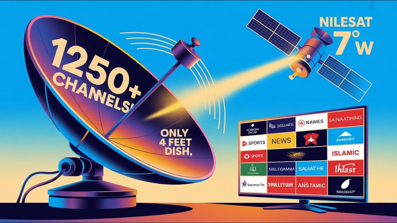 How to Get 1250 Channels on Nilesat 7°W Using 4 Feet Dish | Full Satellite Setup Guide