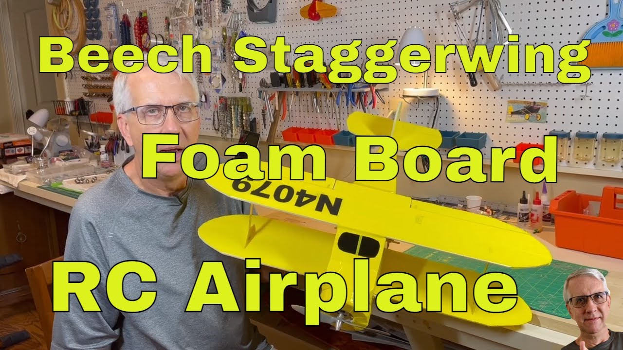 Радиоуправляемая модель самолета из пенокартона Beech Staggerwing