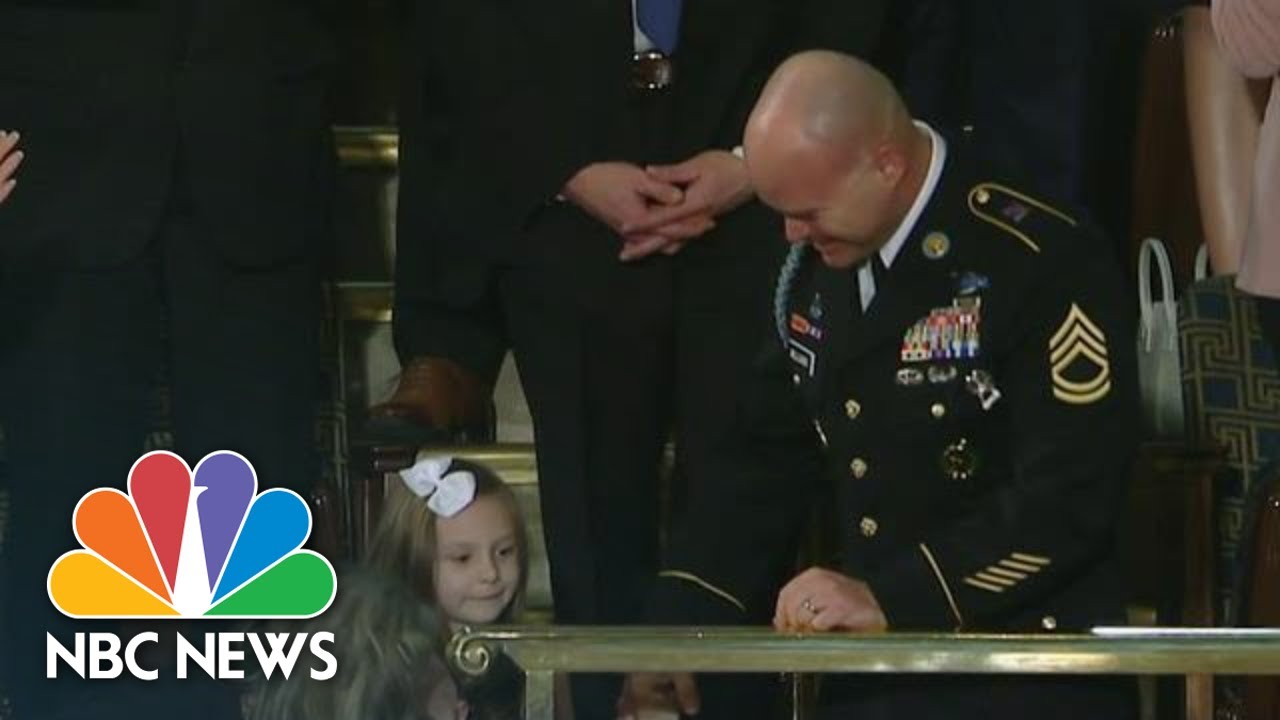 Trump Helps Officer Surprise His Family At The State Of The Union | NBC News