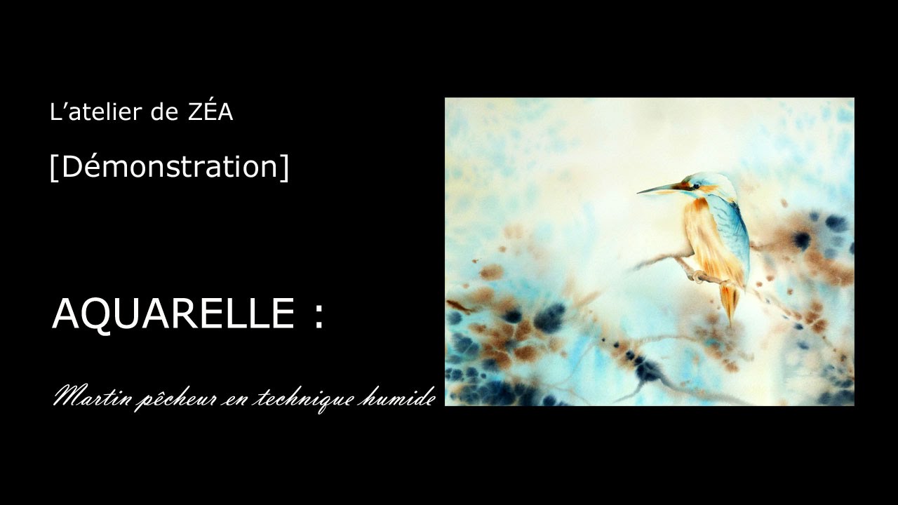 [Démonstration] Aquarelle : Martin pêcheur en technique humide