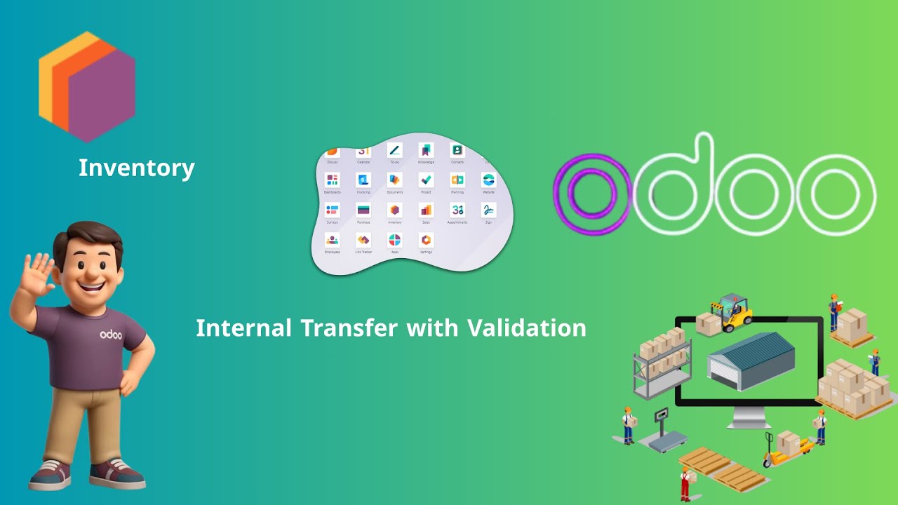 طريقة تحويل المنتجات من مخزن لمخزن مع تأكيد الاستلام | Odoo 18 Internal Transfer