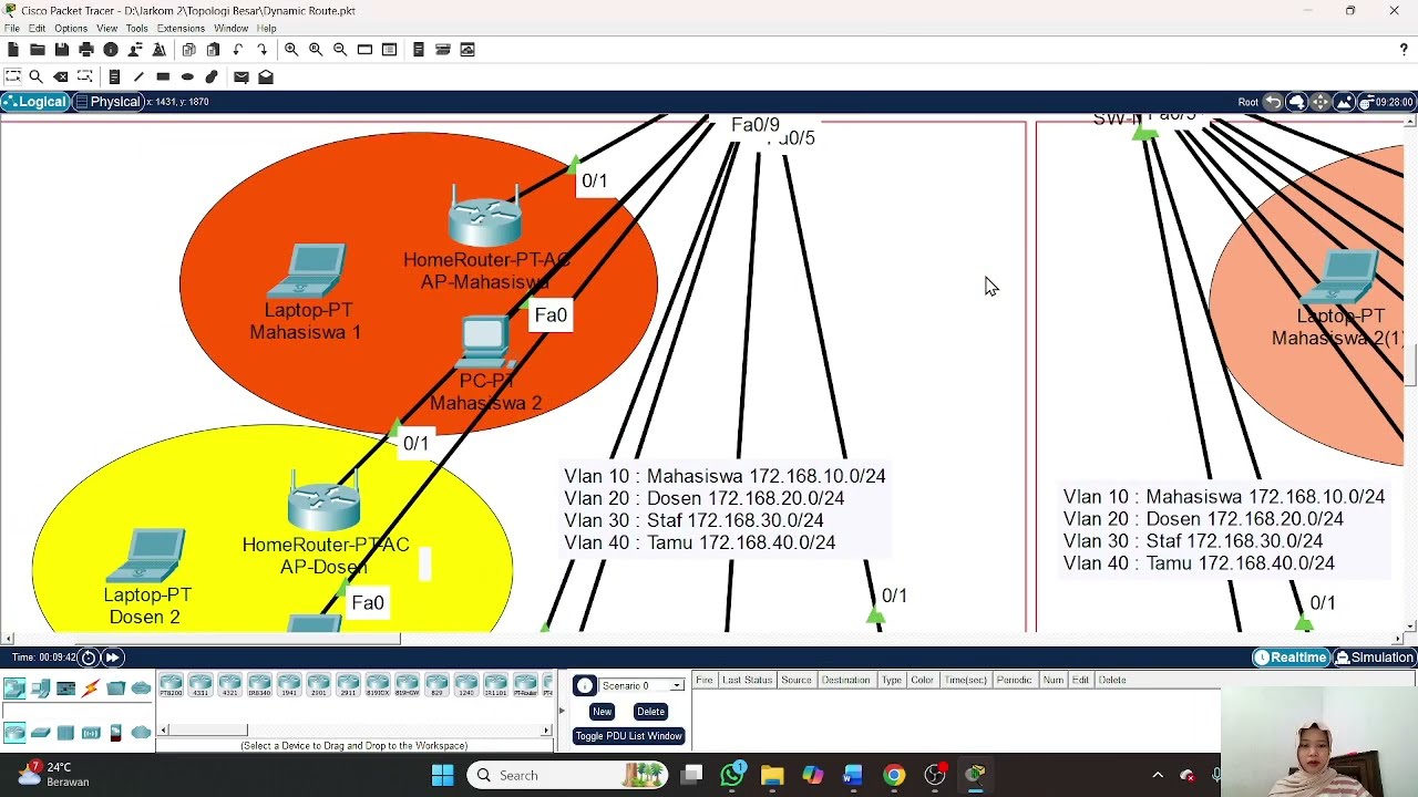 Dynamic Routing | Part 9 - Server Public Polinela & Server Farm (Routing, NAT, VLAN, DHCP, DNS)