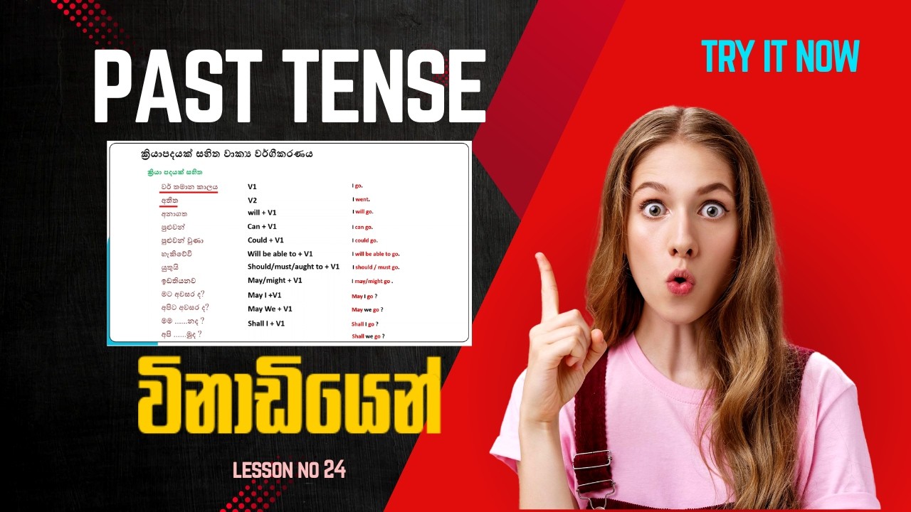 Past Tense සරලවම ඉගෙන ගමු | Learn English with Summary Chart